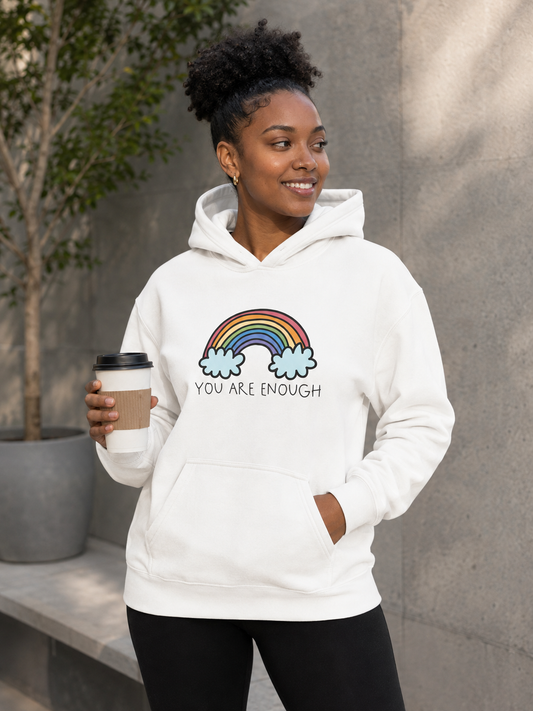 Rainbow 'You Are Enough' Hoodie By Steven, Age 10