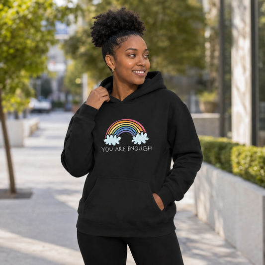 Rainbow 'You Are Enough' Hoodie By Steven, Age 10